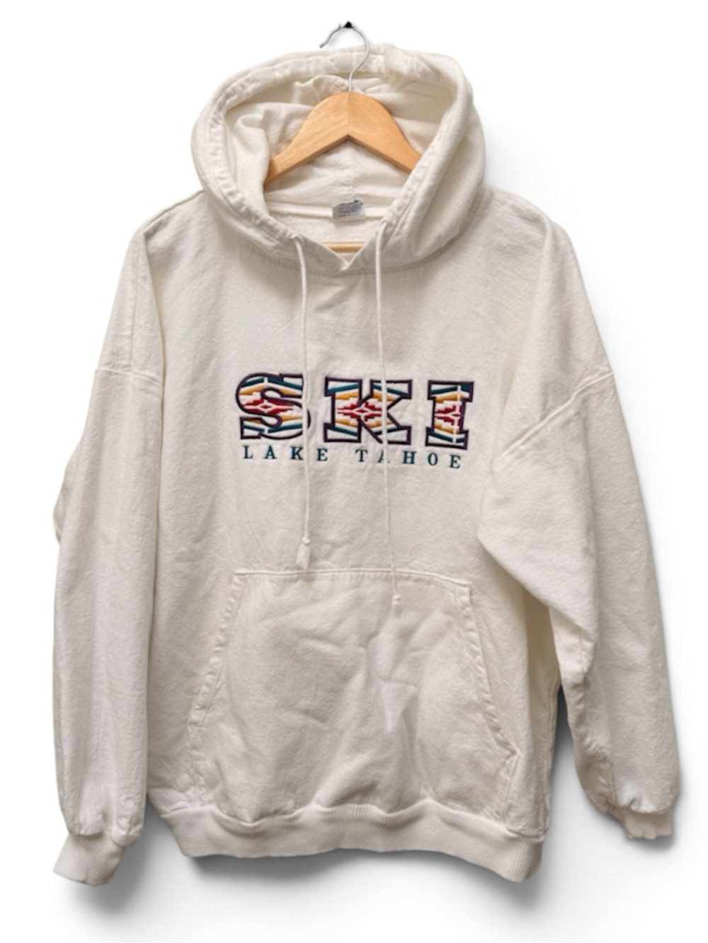 Vintage Crazy Shirts Ski Lake Tahoe Embroidered Hoodie Size L